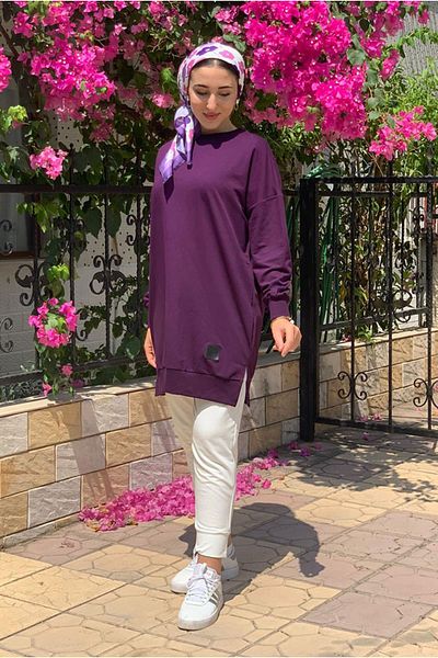 Moda Rosa 24K36440 - PURPLE - SOUL PUANE BASIC SHORT SWEAT