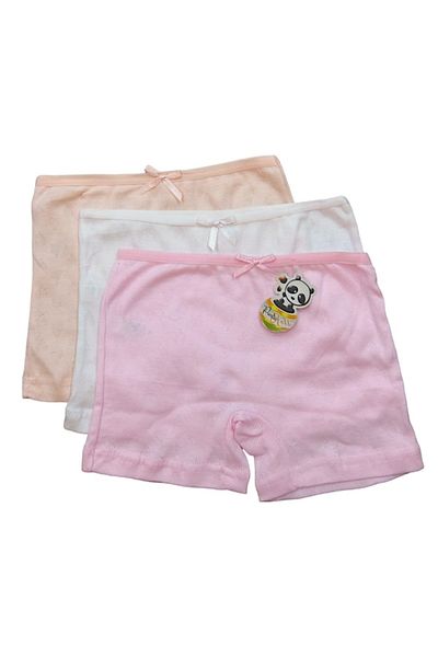 Derby Girls' Jacquard Cotton Boxers - 3 Pcs, Assorted Colors