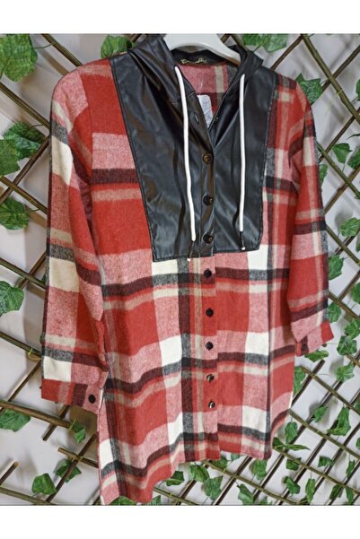 butiktion Modern Deri Detaylı  Oduncu Gömlek