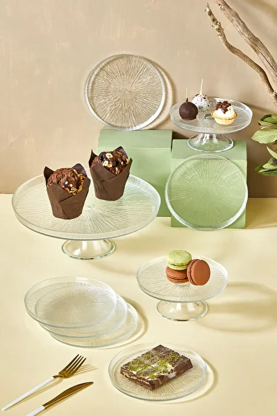 Lora Bianca Rexi 9 Piece Cake/Cake/Dessert Presentation Serving and Plate Set
