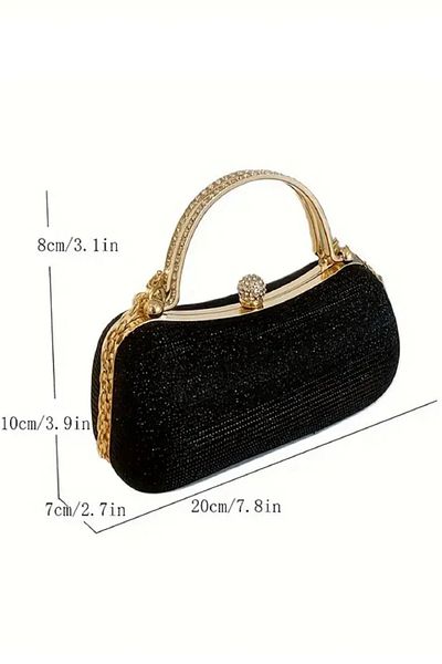 SABMAR Geantă de rochie de seară din țesătură lurex importată pentru femei cu piatră de zircon, geantă de seară de logodnă de nuntă șic și elegantă Nastya001