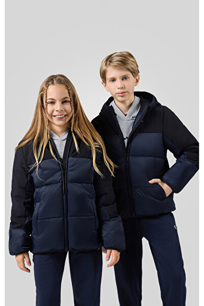 Champion Outdoor Hooded Jacket Lacivert Çocuk Kapüşonlu Ceket -306872-BS501
