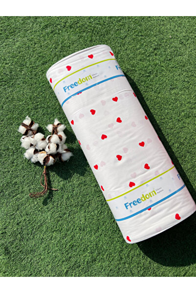 Freedom Kalp Desenli Kumaş 1 Top (30 METRE) Kumaş %100 Pamuk Ranforce - Nevre...