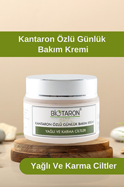 Biotaron Kantaron Özlü Yüz Kremi - 50ml | Yağlı ve Karma Ciltler İçin | Yoğun...