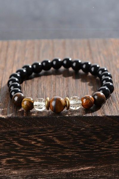 NBS Beautiful Naturel Stones Tiger, Citrine Luck, Success Natural Stone Bracelet 8 mm 10 mm
