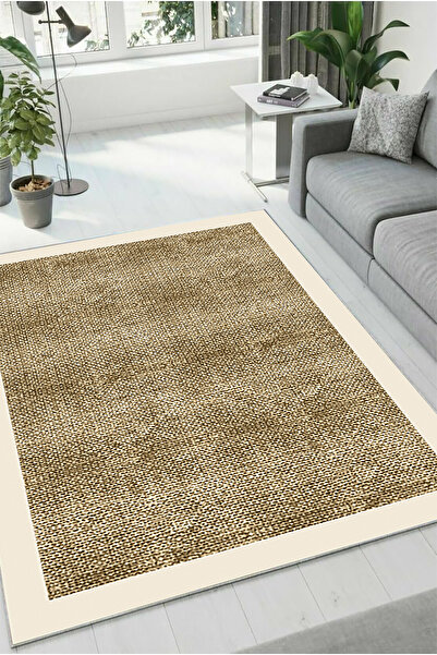 HaLıFoRuM Yumuşak Kaymaz Tabanlı Yıkanabilir Mutfak Halısı Koridor Oturma Salon DZ-25-KAHVERENGİ