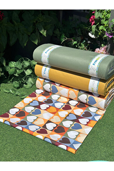 Freedom Kalp Desenli Kumaş 1 Top (30 METRE) Kumaş %100 Pamuk Ranforce - Nevre...