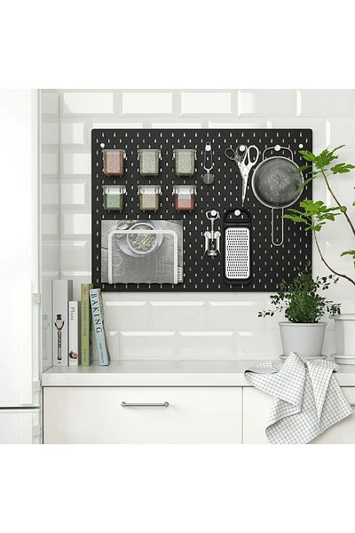 IKEA Skadis Black 76X56 cm Multi-Purpose Board Pegboard