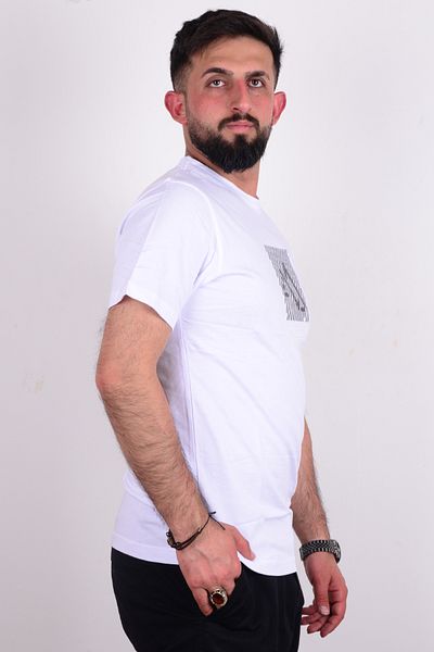 Cazador 24yceeo04072 تي شيرت أبيض برقبة دائرية للرجال