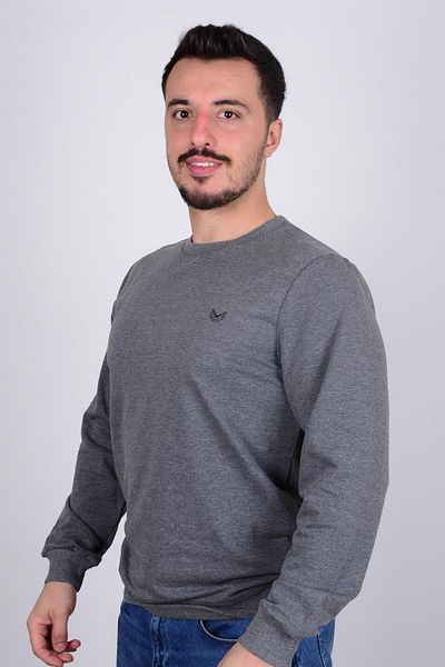 Cazador 23kceeo05191 Hanorac pentru bărbați, antracit, melange, cu gât crew