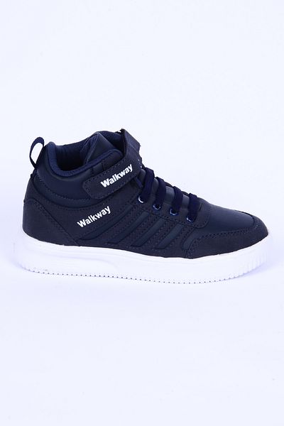 WALKWAY Mely 2334 Δερμάτινο-σουέντ Άνετη σόλα Navy Blue Daily Unisex Παιδικά αθλητικά παπούτσια