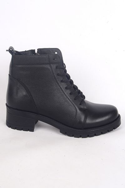 Bulldozer 250612   Black Leather - Orthopedic Sole Half-Toe Women's Winter Boots