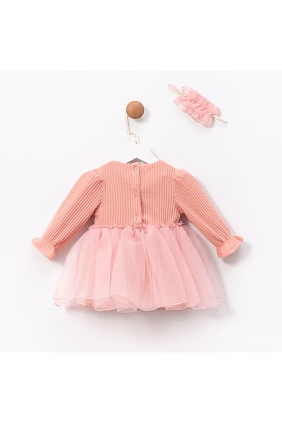 Cumino Pink Rabbit Buckle Baby Girl Dress