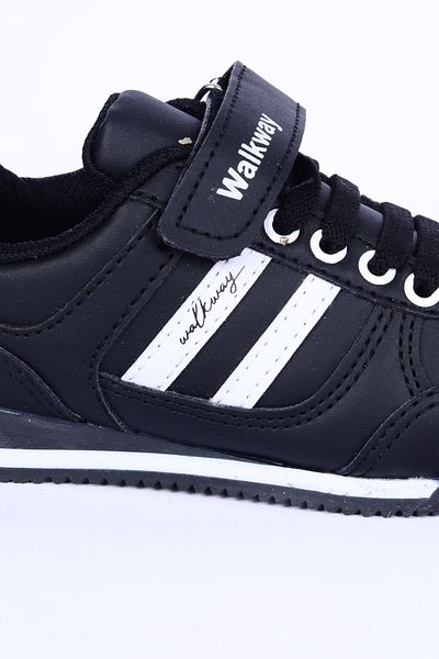 WALKWAY Effective Pu P Leather Comfortable Sole Black-white Daily Unisex Children's Sports Shoes