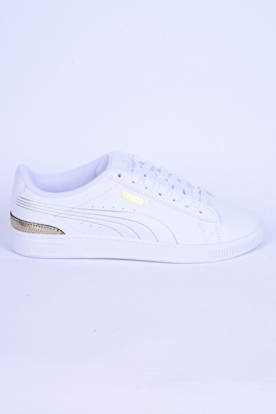 Puma 395085-01 Vikky V3 Metalic Shine Sneakers Rahat Taban Hafif Esnek Beyaz-gold Kadın Günlük Spor