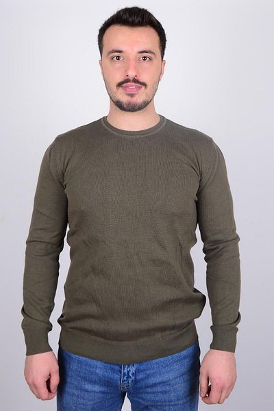 Cazador 3606 Pulover pentru bărbați cu gât kaki
