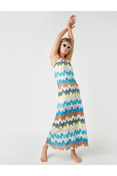 Koton X Selected by Şahika Ercümen - V-Neck Sleeveless Long Dress