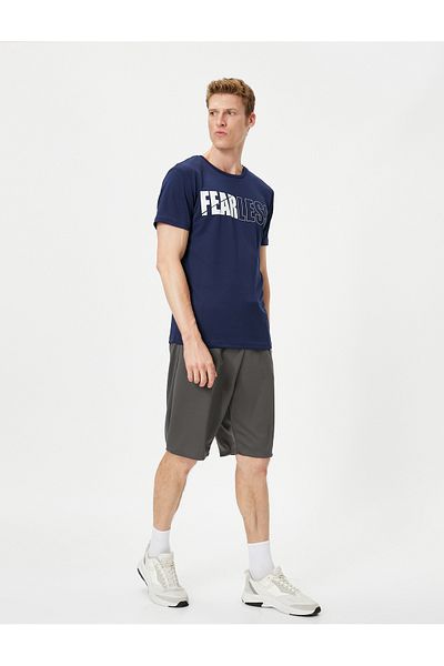 Koton Crew Neck Short Sleeve Sports T-Shirt - Slogan Printed