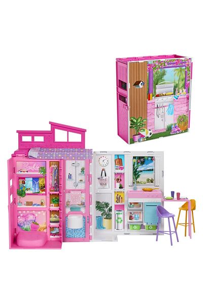 Barbie CASA DE PAPUSI BARBIE CU 4 ZONE PLIABILA