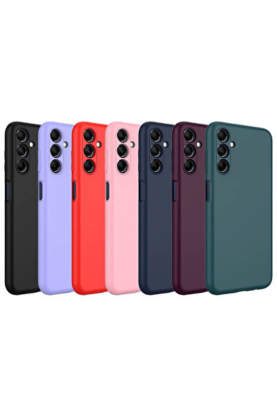 Fibaks Samsung Galaxy A35 Kılıf Kadife Lansman Soft Yumuşak Liquid Silikon Kamera Korumalı Kapak