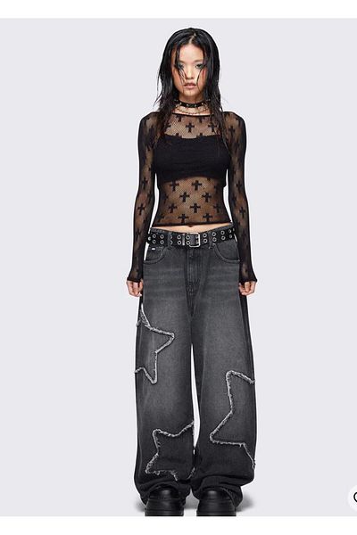 DEEFWEAR Pantaloni Y2k Baggy Star Jean