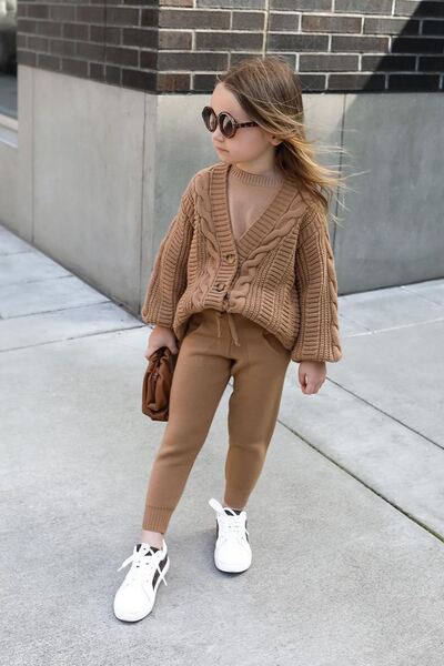 Minigimin Cicileri Miniğimin Cicileri Zincir Desen Triko Hırkalı Kız Çocuk 2 ...