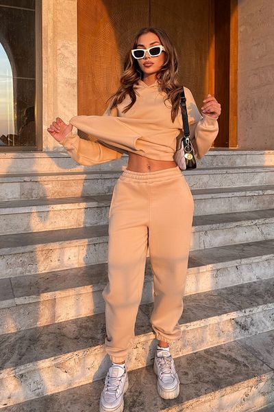 BayBayan Γυναικείο Σετ Φόρμας Basic Model Loose Fit με ελαστικά πόδια