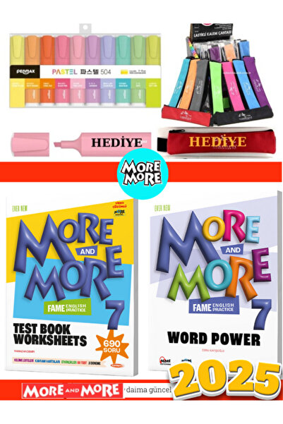 Kurmay Yayınları More & More 7 Fenomen Test Book Worksheets + 7 Word Power +F...