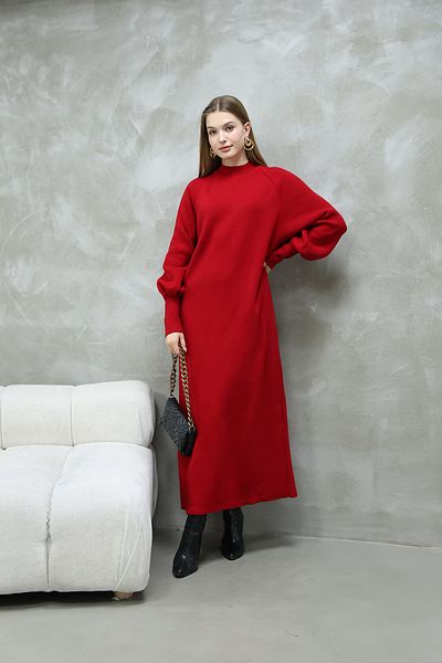 İKLİM LİFE Balloon Sleeve Knit Dress