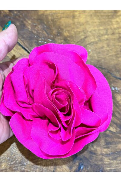 Gönülden Tasarım 12X12 CM  KABARTMA ÇİÇEK BROŞ YAKA İĞNESİ GİYİM AKSESUARI Pembe