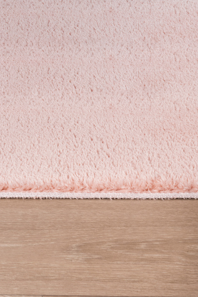 Meta Halı Puffy Peluş Post, Overlok Kaymaz Taban Halı 8 Renk Pembe