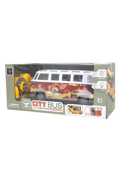 Fab N Funky Dört Yönlü RC Retro Şehir Otobüsü Oyuncağı Işıklı ve Sesli، 3+، U22xG9xY10,5 سم