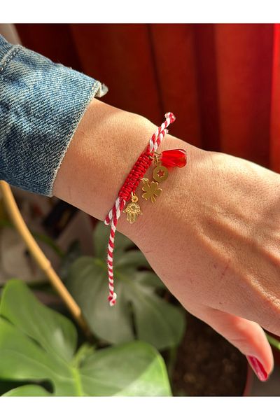 Atelier Çağla Murano Glass Pomegranate Star Clover Fatma Mother Christmas New Year Martenchia Lucky Bracelet