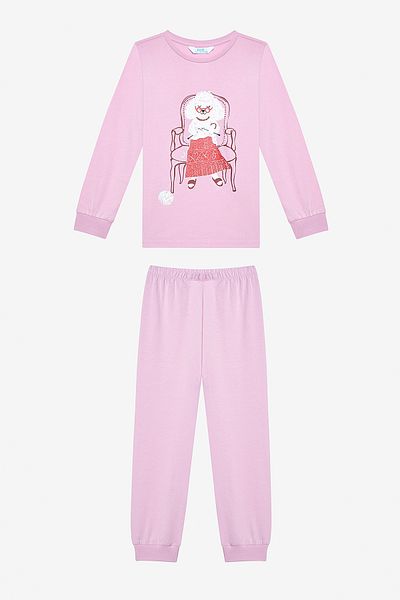 Penti Set de pijamale din 2 piese, din bumbac, pentru fete, câini artizanali