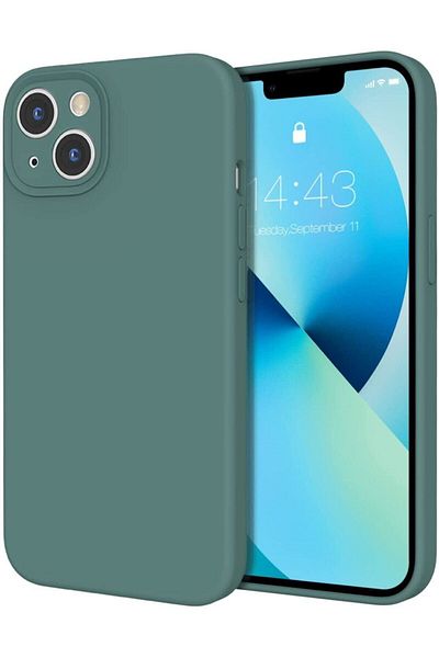 Fibaks حافظة متوافقة مع Apple Iphone 13 - 14، غطاء سيليكون سائل ناعم مخملي مع حماية للكاميرا