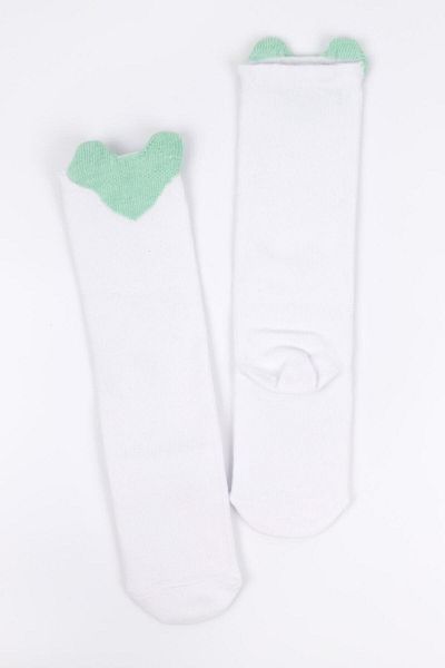 Le Mabelle Mint Heart Girls' Socks