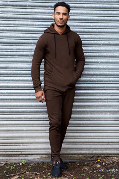 YAKAMEL Ανδρικό σετ φόρμας με κουκούλα και τσέπες καγκουρό, μεγάλου μεγέθους,...