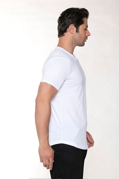 BlackHorn Men's Wide Neck 100% Cotton Loose T-Shirt