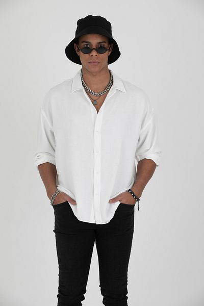 JAKARLI Men's Textured Oversize Shirt