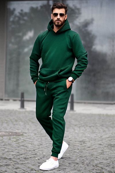 BayBayan Ανδρικό σετ χειμερινής φόρμας Oversize 3 Thread Raised