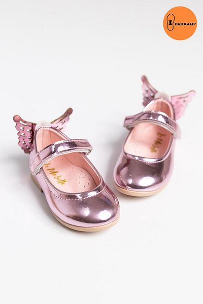Le Mabelle Pink Heel Butterfly Girls Shoes