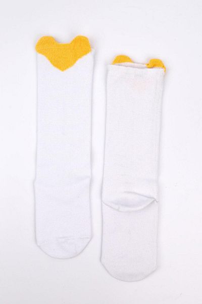 Le Mabelle Yellow Heart Girls' Socks
