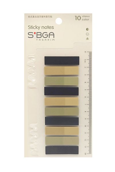 sibga tasarım Transparent Colored Post-It Note Paper - 200 Sheets Bookmark Sticker