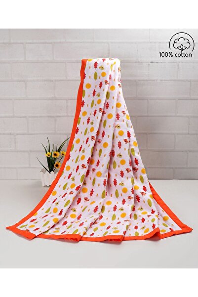 Babyhug Premium Cotton Muslin Baby Blanket, 3-Layer Soft Breathable, 0M+ Raco...