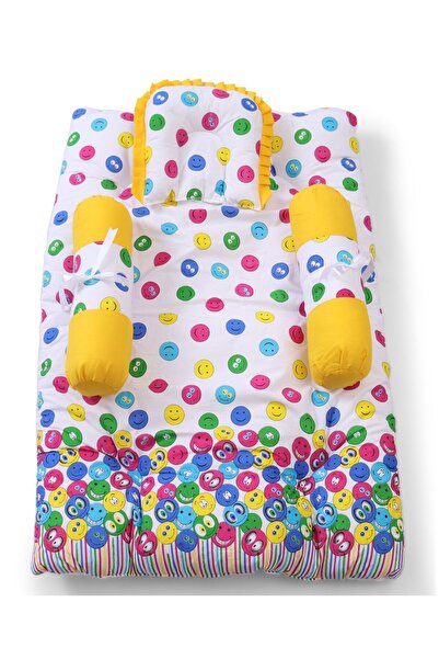 Babyhug Print Bedding Set for Babies-Soft Comfortable Multi-Colour Mattress & Pillows