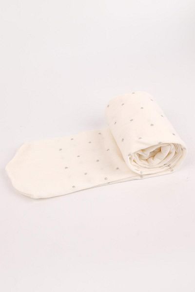Le Mabelle Girl's Ecru Glitter Banana Socks - Polka Dot