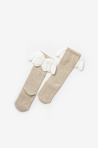 Le Mabelle Beige Winged Girl's Socks
