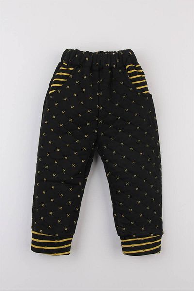 Mini Ropa Καπιτονέ τσέπες Μαύρο χειμωνιάτικο βρεφικό παιδικό παντελόνι Φούτερ Παντελόνι χοντρό μονό κάτω μέρος Νηπιαγωγείο Φούτερ Pijam