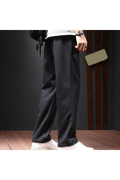 FİTGO Baggy Cut Black 2 Thread Pocket Sweatpants