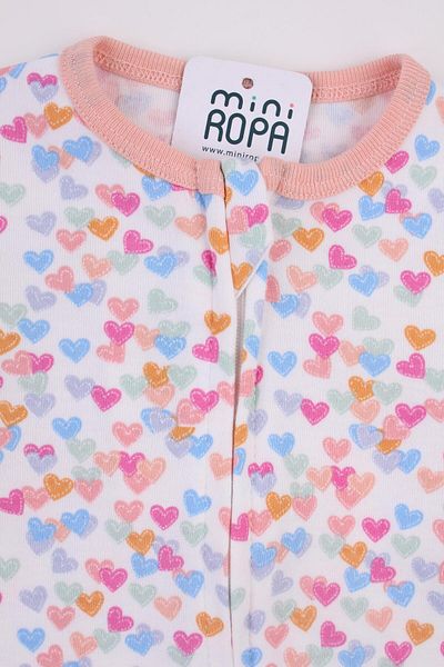 Mini Ropa Salmon Color Zippered Jumpsuit for Baby Girl - Without Booties and Hearts